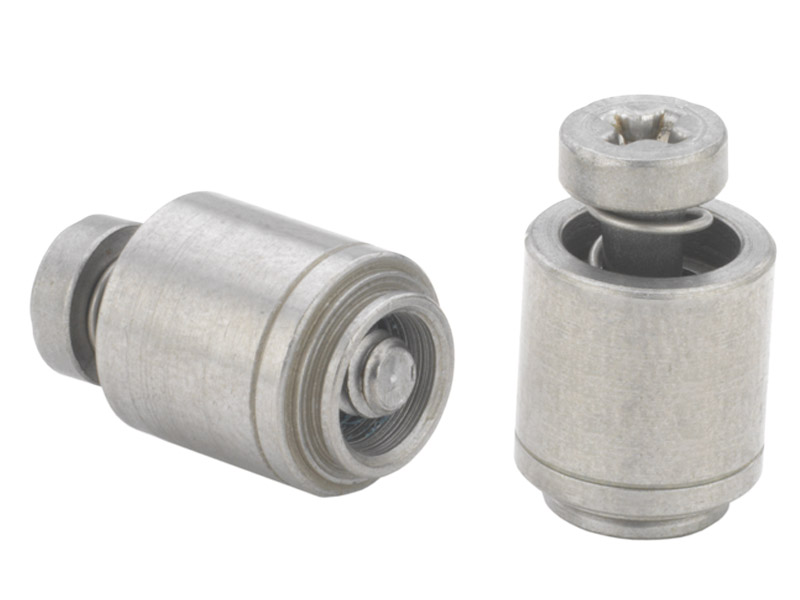 A spring-loaded panel fastener with a recessed head